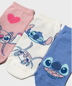 chaussettes courtes imprimees fille - stitch (lot de 3) bleu standard chaussettesJ245101_2