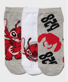 GEMO Chaussettes tige basse imprimées garçon (lot de 3) - Stitch blanc standard