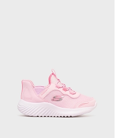 GEMO Baskets en toile pailletée faciles à enfiler fille - Skechers Rose