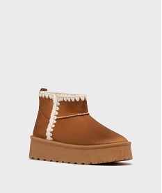 boots fourres sur semelle crantee femme - 5 miles brunJ267501_2
