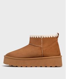 boots fourres sur semelle crantee femme - 5 miles brunJ267501_3