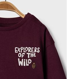 tee-shirt manches longues avec motif poitrine et dos bebe garcon violet standardJ270801_2