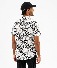 chemise a manches courtes imprimee avec col cubain homme blanc chemise manches courtesJ273401_3