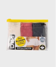 boxers en coton stretch femme - les pockets eco dim (lot de 3) rose standardJ273701_2