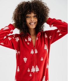 combinaison pyjama en maille douillette special noel femme rouge standard pyjamas ensembles vestesJ274801_3