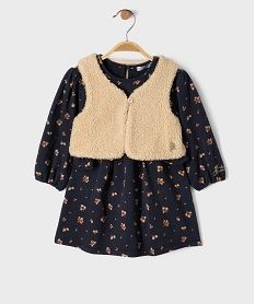 GEMO Ensemble 2 pièces robe et gilet sans manches bébé fille - LuluCastagnette Bleu