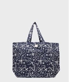 GEMO Tote bag grand format en coton imprimé - Gémo x Lulu la Nantaise Bleu