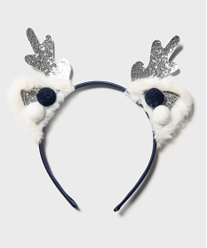 GEMO Serre-tête spécial Noël avec oreilles et cornes de renne fille Bleu