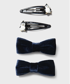 GEMO Barrettes à cheveux esprit Noël fille (lot de 4) Bleu