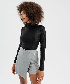 GEMO Tee-shirt manches longues en maille scintillante femme noir standard