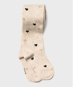 GEMO Collant chaud à motifs coeurs bébé fille Beige