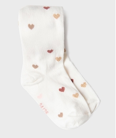 GEMO Collant chaud à motifs coeurs bébé fille Beige