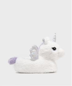 GEMO Chaussons 3D en forme de licorne avec paillettes fille Blanc