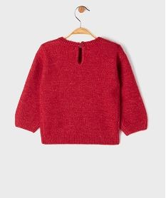 pull de noel en maille douce et chaude bebe fille rouge standardJ298801_3