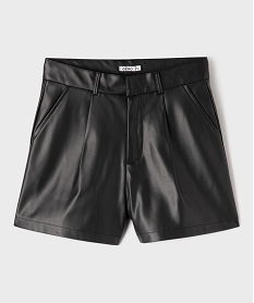 GEMO Short ample en cuir imitation fille noir standard