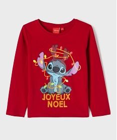 GEMO Tee-shirt manches longues spécial Noël motif Stitch fille - Disney rouge standard