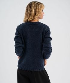pull de noel avec motifs chiens brodes femme bleu pullsJ301101_3