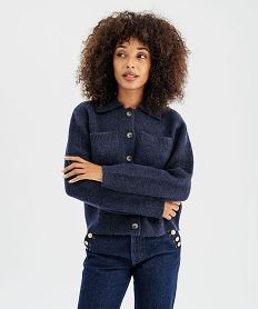GEMO Gilet à grand col avec poches poitrine femme - LuluCastagnette Bleu