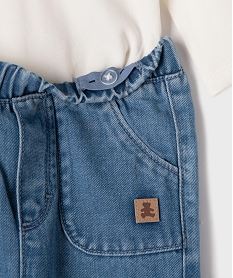 ensemble 2 pieces jean et body bebe garcon - lulucastagnette bleuJ306001_2