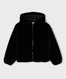 GEMO Blouson oversize en fourrure imitation à capuche fille noir standard
