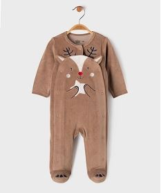 GEMO Pyjama en velours ouvert devant motif renne noël bébé marron standard