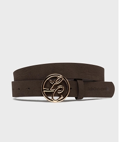 GEMO Ceinture à boucle métallique fantaisie femme - LuluCastagnette marron fonce