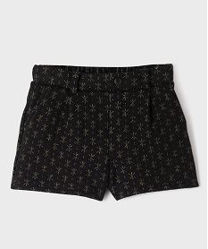 GEMO Short ample en molleton à étoiles brillantes fille noir standard