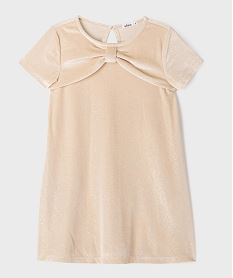 GEMO Robe de cérémonie en velours pailleté fille beige standard