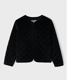 GEMO Veste zippée en velours matelassé fille noir standard