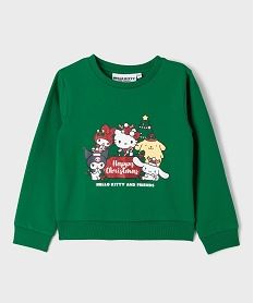 GEMO Sweat spécial Noël avec motif pailleté fille - Hello Kitty Vert