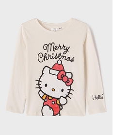 GEMO Tee-shirt manches longues spécial Noël fille - Hello Kitty Beige