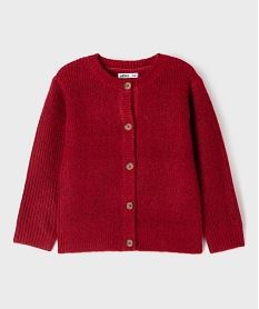 GEMO Gilet en grosse maille à col rond fille rouge standard