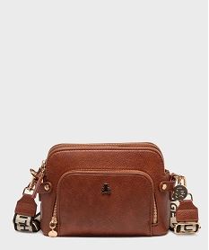 GEMO Sac en matière grainée avec deux bandoulières amovibles femme - LuluCastagnette Orange