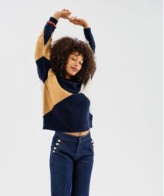 GEMO Pull tricolore à motifs géométriques femme - LuluCastagnette Bleu