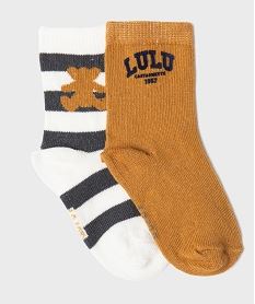 GEMO Chaussettes tige haute imprimées bébé - LuluCastagnette (lot de 2) jaune standard