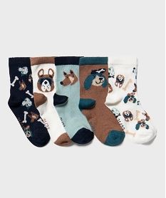 chaussettes assorties motifs chiens bebe garcon (lot de 5) bleu standardJ918701_3