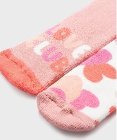 chaussettes antiderapantes multicolores bebe fille (lot de 2) rose standard chaussettesJ919801_2