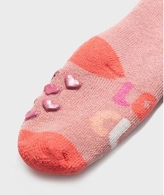 chaussettes antiderapantes multicolores bebe fille (lot de 2) rose standard chaussettesJ919801_3