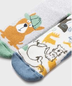 chaussettes antiderapantes a motifs animaux garcon (lot de 2) bleu standardJ921601_2