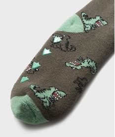 chaussettes antiderapantes a motifs dinosaures garcon (lot de 2) vert standardJ921901_3