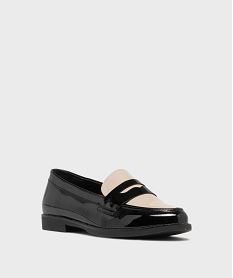 mocassins vernis bicolores bout amande femme noir vif mocassinsJ923201_2