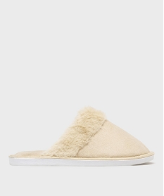 GEMO Chaussons mules en velours femme Beige
