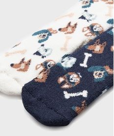 chaussettes antiderapantes a motifs chiens bebe garcon (lot de 2) bleuJ933901_2