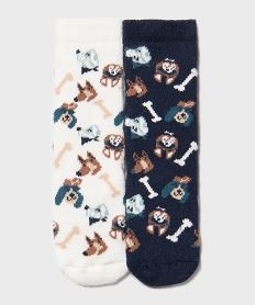 chaussettes antiderapantes a motifs chiens bebe garcon (lot de 2) bleuJ933901_4