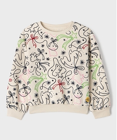 GEMO Sweat en molleton imprimé fille - Gémo x Lulu la Nantaise Beige