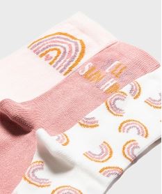 chaussettes a motifs arc-en-ciel fille (lot de 3) rose standard chaussettesJ938701_4