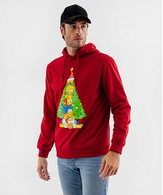 GEMO Sweat de Noël imprimé homme - Les Simpson rouge standard