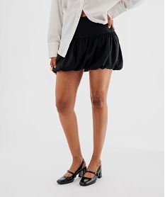 GEMO Jupe courte et fluide forme boule femme noir standard