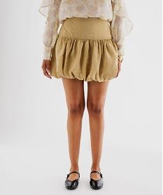 jupe courte et fluide forme boule femme beigeJ947501_2