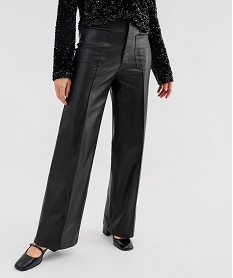 GEMO Pantalon flare en cuir imitation femme noir standard